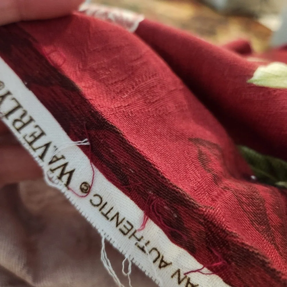 WAVERLY Red KAUAI Damask Palm Tree Hawaii Floral UNCUT Upholstery 10 yards READ